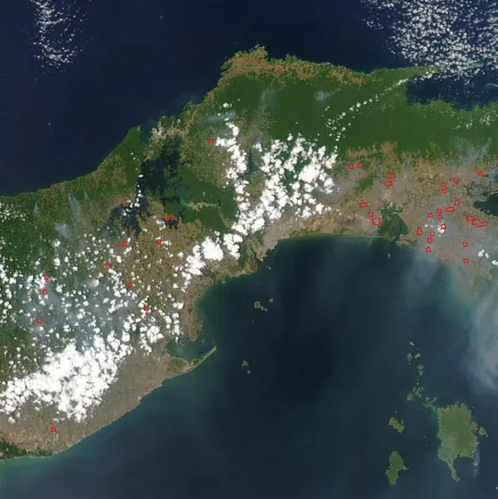 Imagen satelital del Canal de Panamá