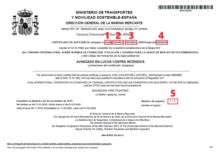 Secuencia visual de tramitación marítima con pasos y validaciones