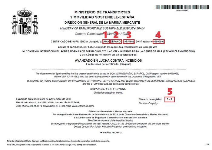 Secuencia visual de tramitación marítima con pasos y validaciones